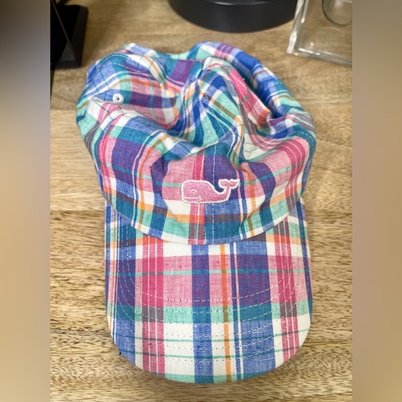 "VINEYARD VINES" New wot Whale Cap plaid Adjusts to fit all - Picture 2 of 7